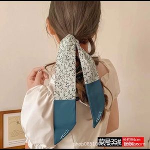 Silk Skinny Scarf / hair ribbon/ bow / scrunchies / headband / hair accessories